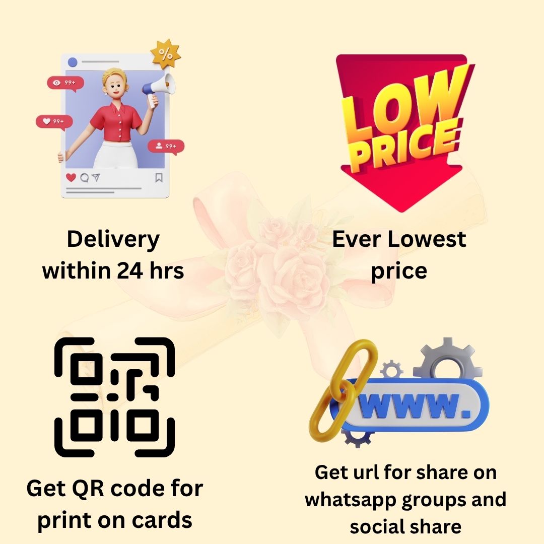 💌 Digital Wedding Invitation – Delivered in 24 Hours | Limited Time ₹250 Offer - QR and URL