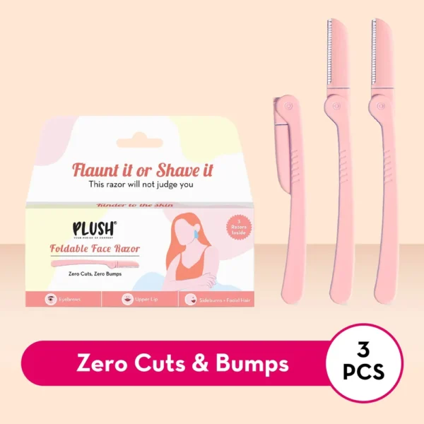 Plush Foldable Face Razor For Women Easy, Painless & Gentle On Skin Facial Hair Removal- ZYP1026