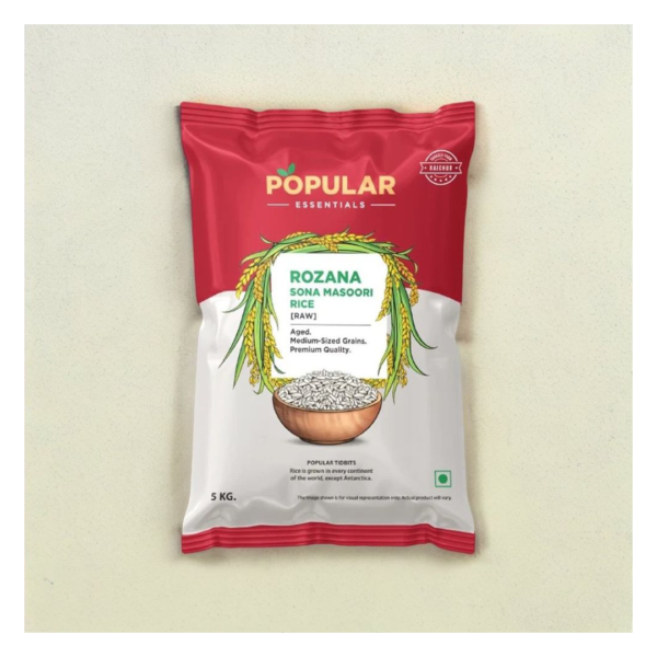 Popular Essentials Rozana Sona Masuri Raw Rice- EEK1006