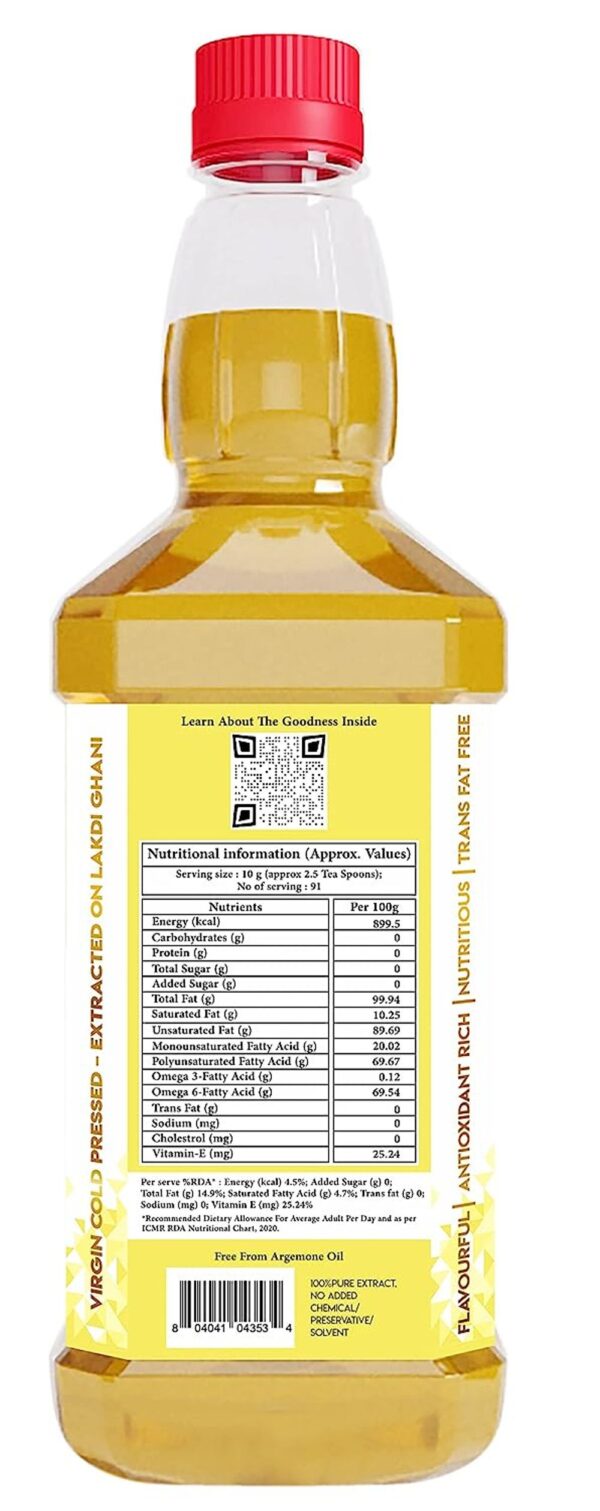 Indic Wisdom Wood Pressed Sunflower Oil (Cold Pressed - Extracted on Wooden Churner) - YFD1001 - Image 2