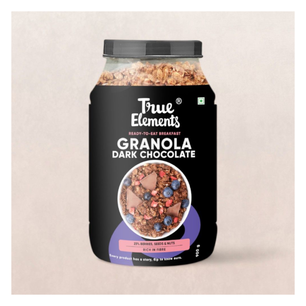 True Elements Crunchy Dark Chocolate Granola For Breakfast- NPS1019