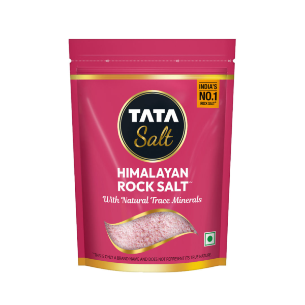 Tata Himalayan Rock Pink Salt Pouch, Premium Sendha Namak, With Natural Trace Minerals, Low Sodium, Crystal Salt- QFW1012