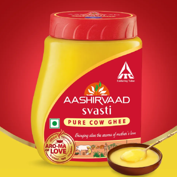 Aashirvaad Svasti Pure Cow Ghee - Desi Ghee with Rich Aroma - Pet Jar- GCU1017