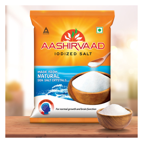 Aashirvaad Iodized Salt, Natural, Solar Evaporated Everyday Salt- QFW1048