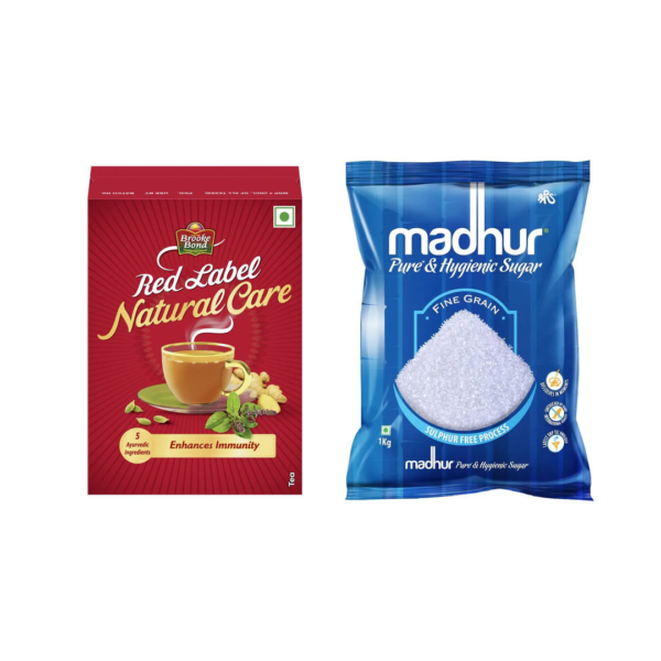 Red Label Natural Care Tea(250gms) & Madhur Sugar/Sakkare(1kg) Combo- QFW1061