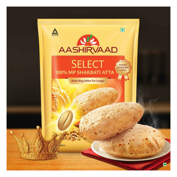 Aashirvaad Select Atta, Made from 100% MP Sharbati Wheat for Softer Rotis- NJC1003