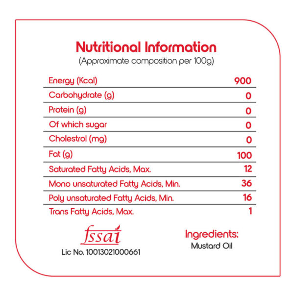Fortune Kachi Ghani Pure Mustard Oil (Jar)- YFD1018 - Image 4
