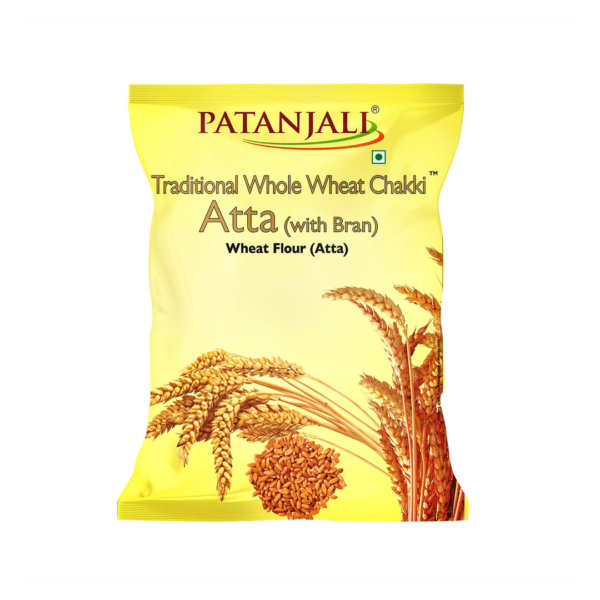 Patanjali Wheat Flour Atta With Bran Traditional Chakki Gehu Atta For Soft and Fluffy Roti- NJC1011