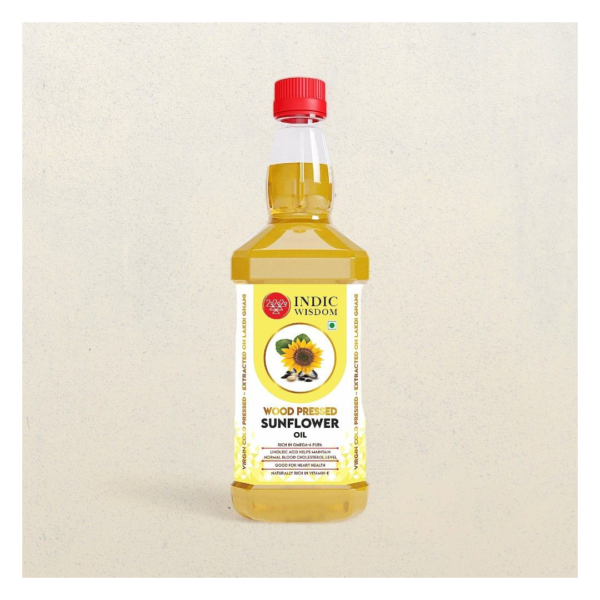 Indic Wisdom Wood Pressed Sunflower Oil (Cold Pressed - Extracted on Wooden Churner)- YFD1020