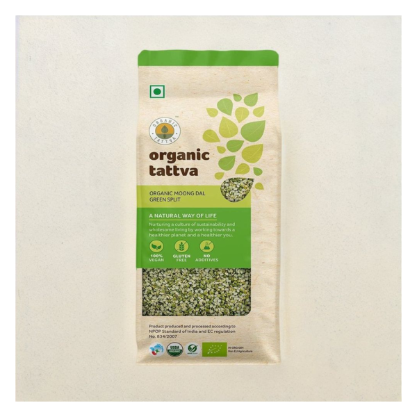 Organic Tattva Moong Dal Green Split- BHZ1060