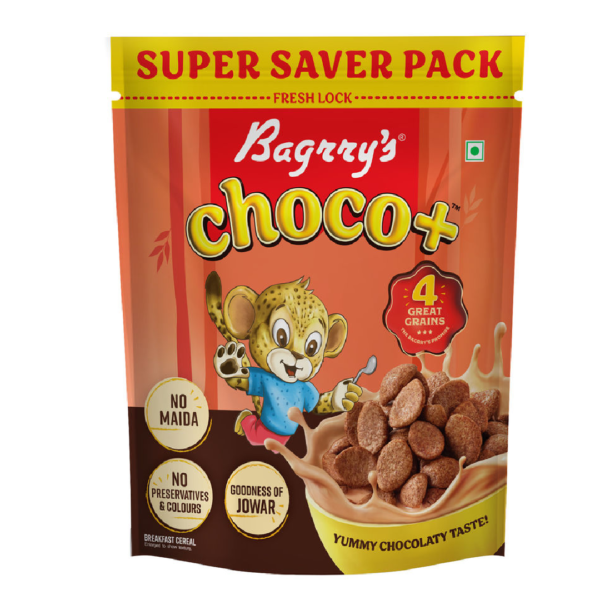 Bagrry's Choco+ With 0% Maida & 3 Great Grains Flakes(Oats,Whole Wheat,Rice)- NPS1031