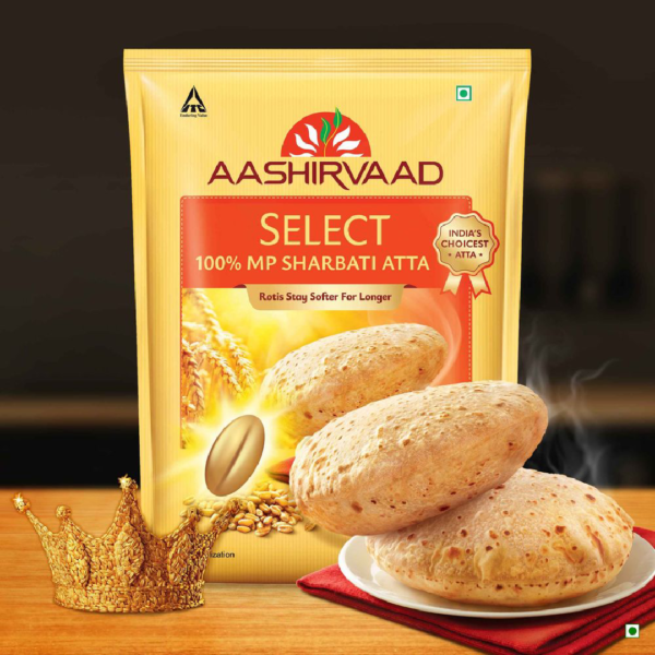 Aashirvaad Select Atta, Made from 100% MP Sharbati Wheat for Softer Rotis- NJC1021