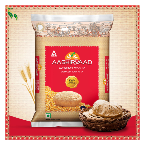 Aashirvaad Atta - Superior MP Whole Wheat, No Maida (Pouch)- NJC1024