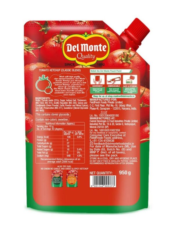 Del Monte Classic Blend Tomato Ketchup- ERE1008 - Image 2