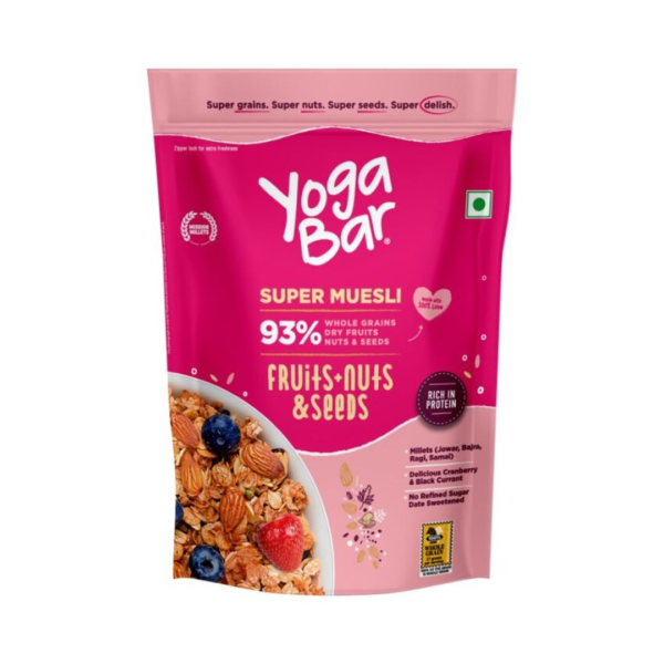 Yoga Bar Muesli Dark Chocolate & Cranberry,Breakfast Cereals, Protein Granola, Gluten Free-  ZTM1023