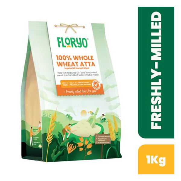 Floryo 100% Whole Mp Sharbati Wheat Atta- NJC1038