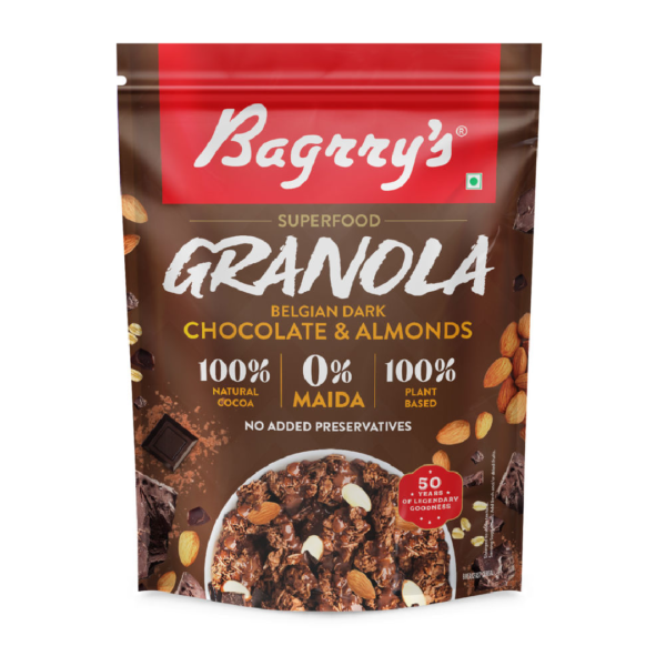 Bagrry's Belgian Dark Chocolate & Almonds Granola (100% Natural Cocoa)- NPS1055