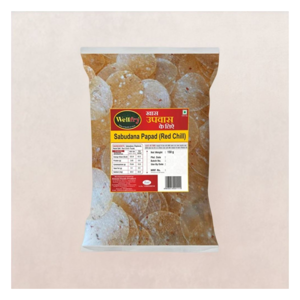 Wellfry Sabudana Red Chilli Papad (Upwas Papad/ Fast Papad/ Sendha Namak)- EVW1048