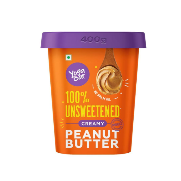 Yoga Bar Pure Peanut Butter 400g, Creamy, Slow Roasted,Premium Peanuts, No Added Sugar Nut Butter- JSJ1001