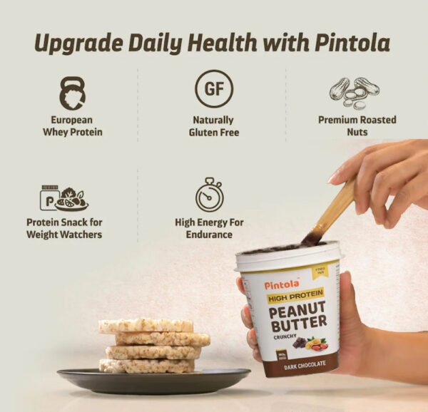 Pintola High Protein Dark Chocolate Peanut Butter - Crunchy- JSJ1014 - Image 5