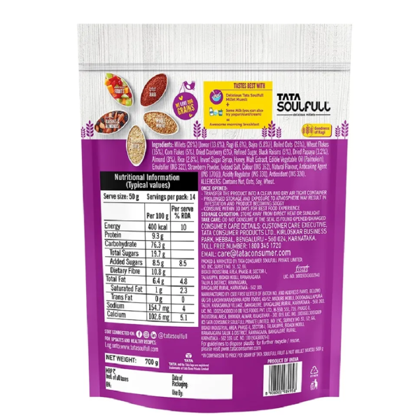 Tata Soulfull Fruit & Nut Millet Muesli- VUW1010 - Image 5