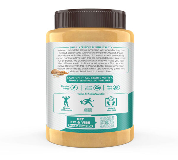 MuscleBlaze Classic Peanut Butter with Omega 3 & 6 (Crunchy)- JSJ1031 - Image 4