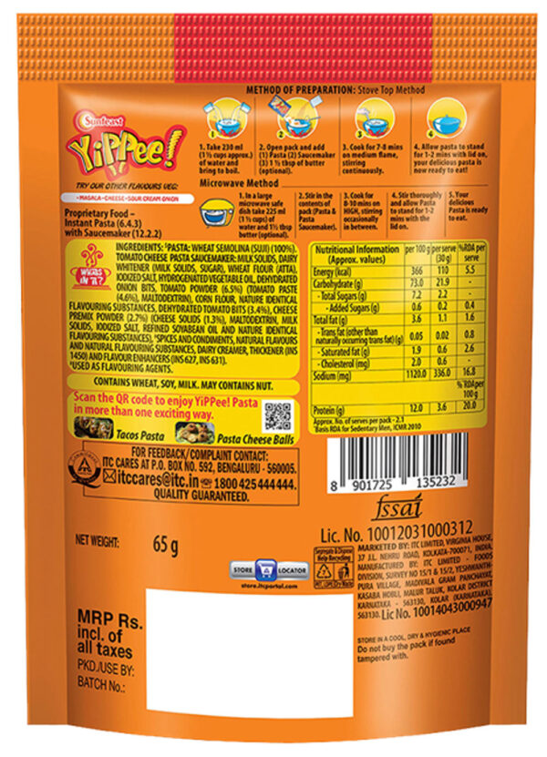 Sunfeast Pasta Treat Pack of Tomato Cheese- YSM1037 - Image 2