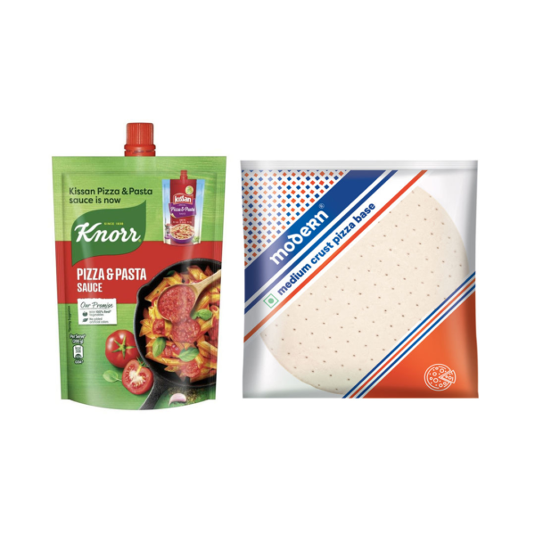 Knorr Sauce Pizza And Pasta(200gms) & Modern Medium Crust Pizza Base(150gms) Combo- QEE1051