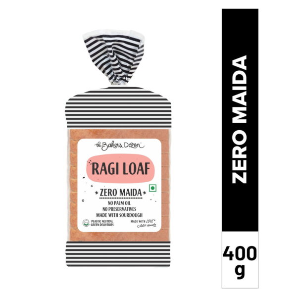 The Baker's Dozen Ragi Loaf Zero Maida No Palm Oil No preservative 100% Wholewheat- QEE1064