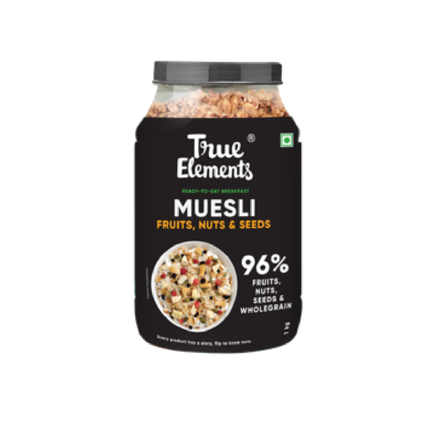 True Elements Fruit & Nut Muesli - Rich In Protein & Fibre No Added Sugar 1 kg Combo- ZTM1055o