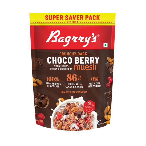 Bagrrys Crunchy Dark Choco Berry Muesli With AlmondQuinoa & Cranberries Pouch- ZTM1064Pouch- ZTM1064Pouch