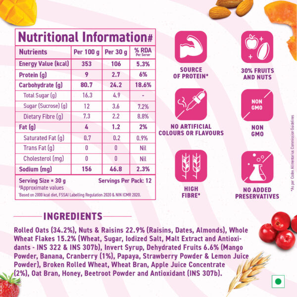 Bagrry's Crunchy Fruit & Nut Muesli- VUW1021 - Image 4