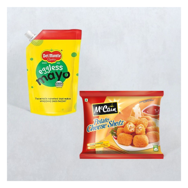 Del Monte Eggless Mayo(500gms) & Mccain Potato Cheese Shotz(250gms) Combo- WWY1053