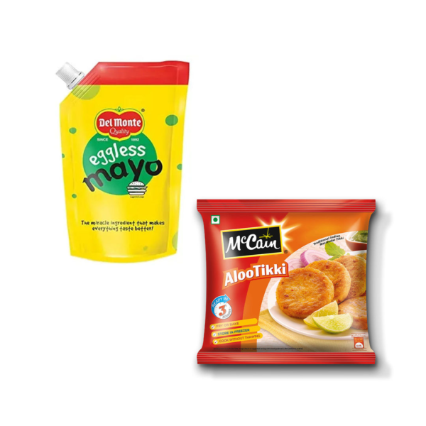 Del Monte Eggless Mayo(500gms) & Mccain Aloo Tikki(400gms) Combo- WWY1057