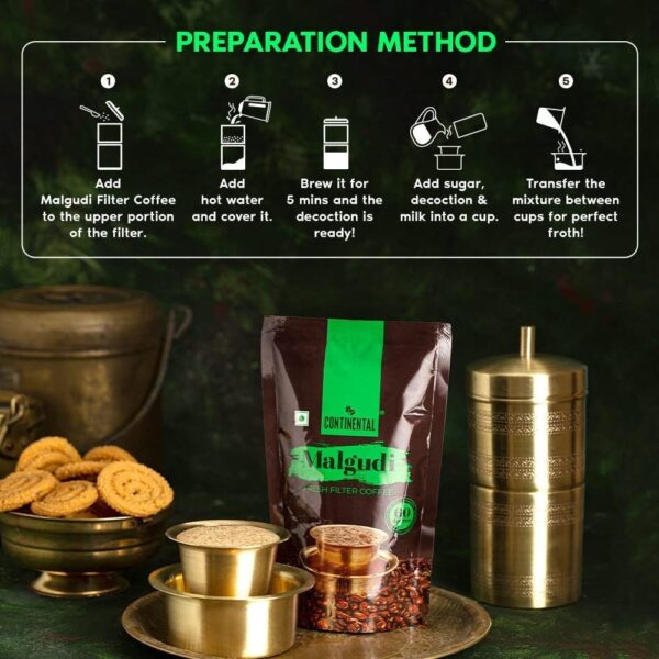 Continental Malgudi Filter Coffee Pouch (60% Coffee - 40% Chicory)- BLJ1080 - Image 3