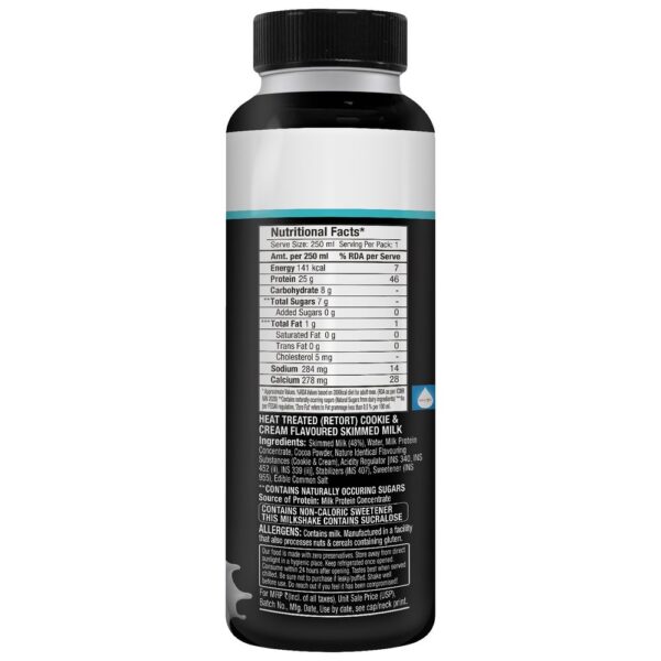 Epigamia Cookies & Cream Turbo 25 Gram Protein Milkshake- HRF1001 - Image 3