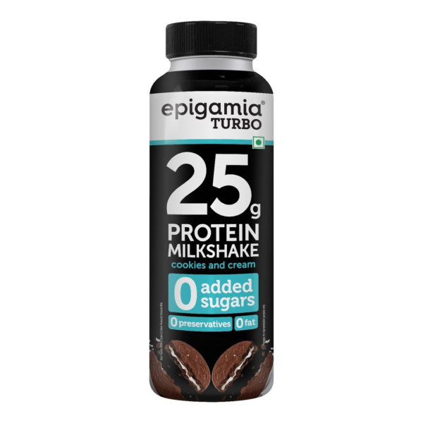 Epigamia Cookies & Cream Turbo 25 Gram Protein Milkshake- HRF1001