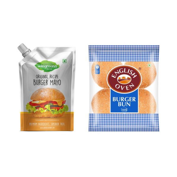 Wingreens Farms Burger Mayo(450gms) & English Oven Burger Bun(200gms) Combo- WWY1062