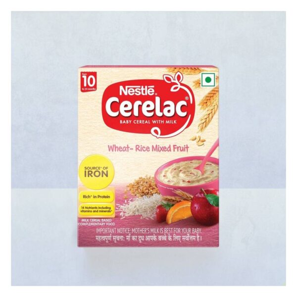 Nestle Cerelac Baby Cereal with Milk, Wheat - Rice Mixed Fruit, From 10 to 24 Months, Stage 3, Source of Iron & Protein- NWT1022