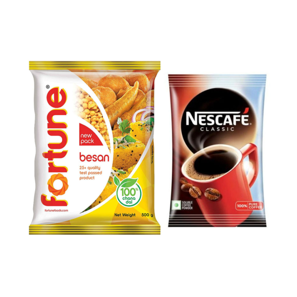 Fortune Besan(1kg) & Nescafe Classic Instant Coffee Powder Pouch(45gms) Combo- BLJ1089 - Image 2