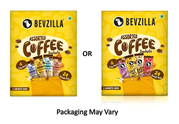 Bevzilla 24 Sachets Pack (4 Flavors) X (6 Sachets Each) Assorted Instant Coffee- BLJ1090 - Image 2