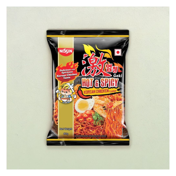 Nissin Geki - Hot & Spicy Korean Chicken Flavoured Ramen Instant Noodles- VTE1075