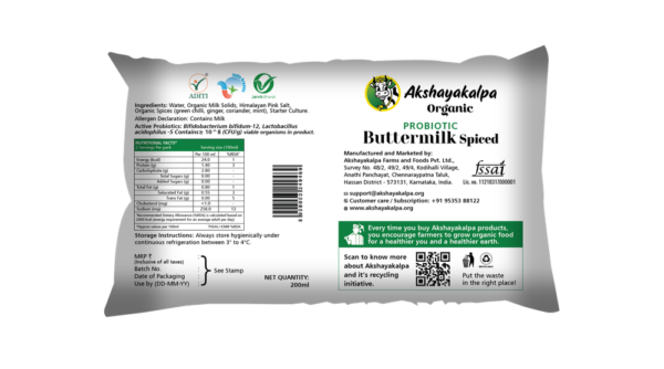 Akshayakalpa - Organic Probiotic Buttermilk Spiced- HRF1018 - Image 3