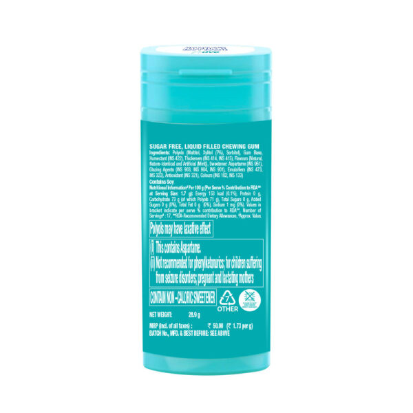 Happydent Wave, Xylitol Sugarfree Mint Flavour, Chewing Gum Pocket Bottle- JVD1002 - Image 2