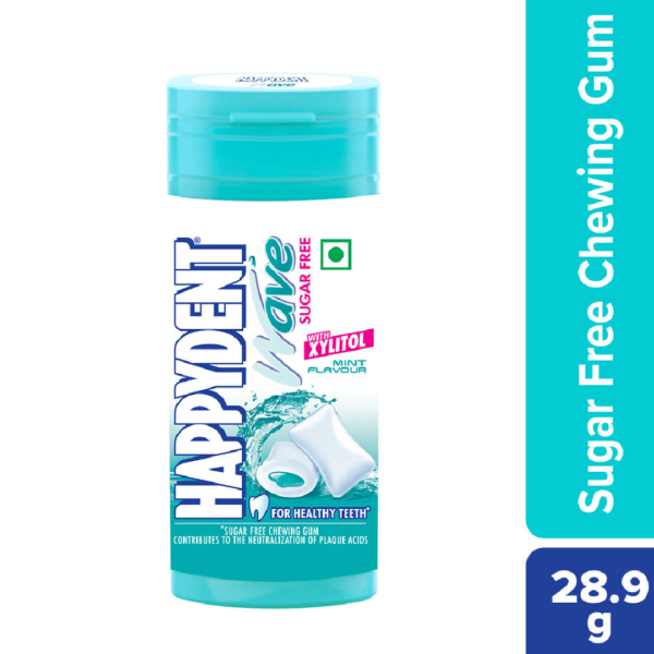 Happydent Wave, Xylitol Sugarfree Mint Flavour, Chewing Gum Pocket Bottle- JVD1002