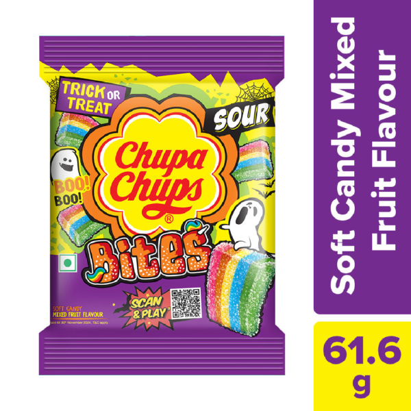 Chupa Chups Sour Bites Mixed Fruit Flavour Soft & Chewy Toffee- JVD1006