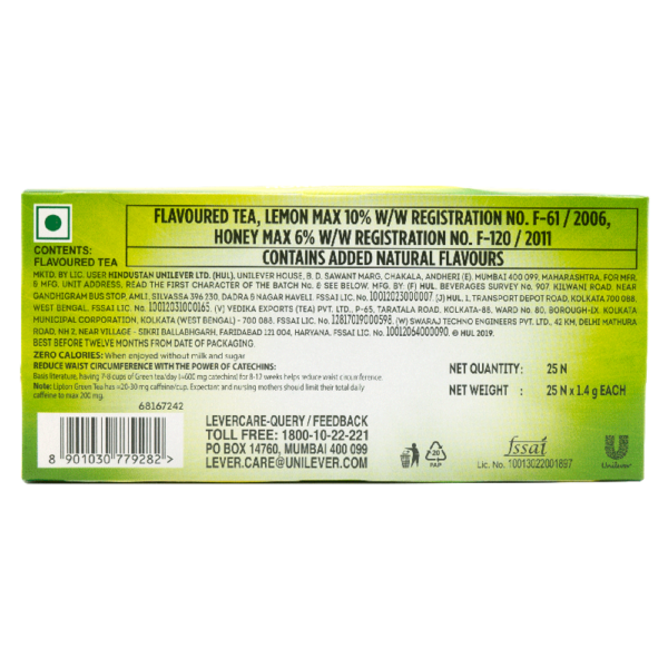 Lipton Green Tea| Honey Lemon| 25 Tea Bags- UBW1013 - Image 3
