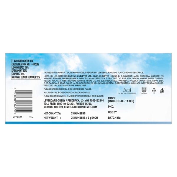 Lipton Spearmint Green Tea With Lemongrass And Ginseng (25 Teabags)- UBW1017 - Image 3