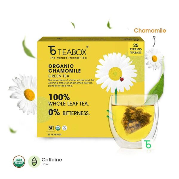 Teabox Organic Darjeeling Green Tea With Chamomile Good Health & Sleep -25 pcs- UBW1029