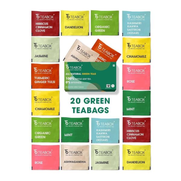 Teabox Assorted Darjeeling Green Tea 100% Whole Leaf & 0% Bitterness - 20 pcs- UBW1030